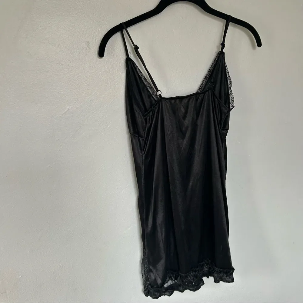 Sleek Black Lace Chemise